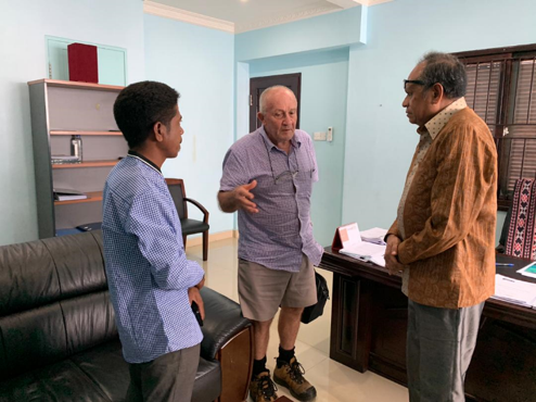Graeme and Jose meeting with the new boss, Dr. Jose Luis Guterres, for development in Oecusse